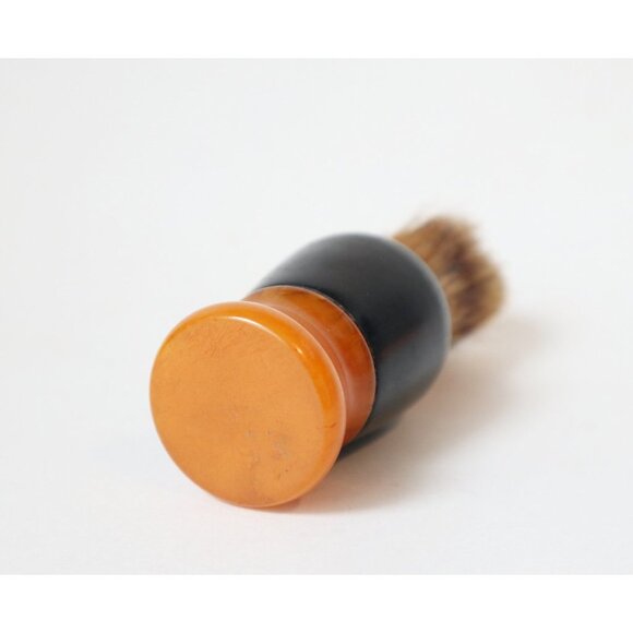 2 Vintage Shaving Brush  Badger Plastic & Bakelite Butterscotch 1930's - Picture 5 of 8